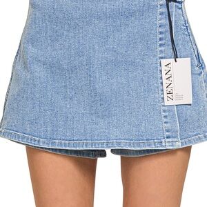 Zenana Light Blue Denim Skirt